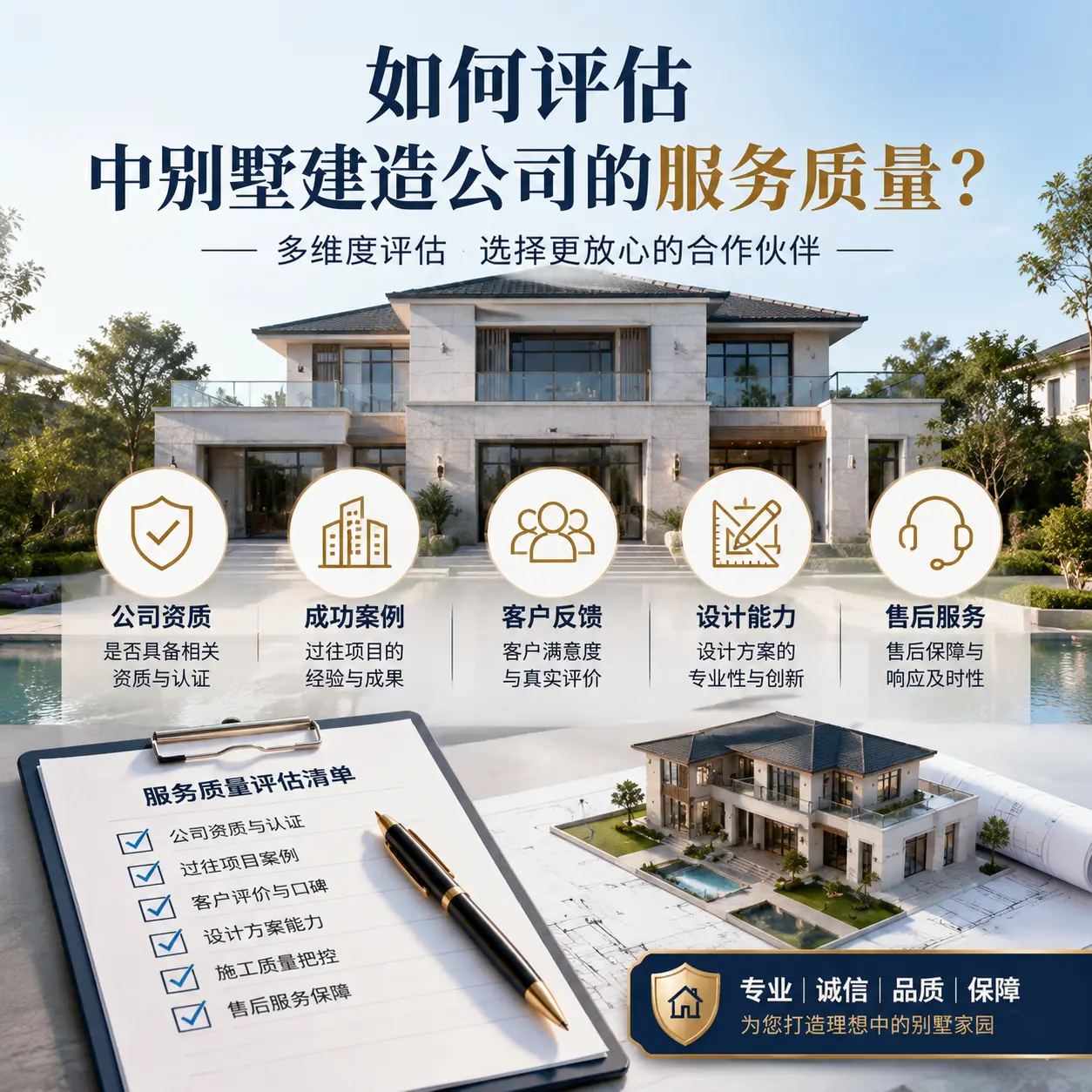 如何评估 大方 中别墅建造公司的服务质量？