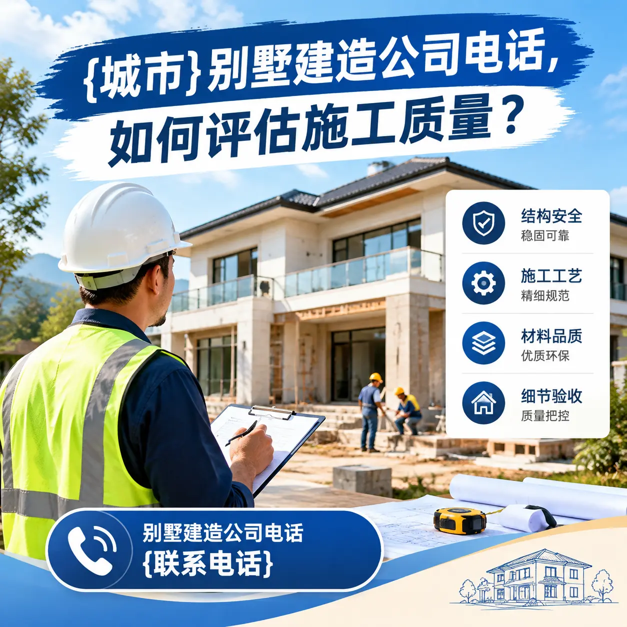 大方别墅建造公司电话，如何评估施工质量？